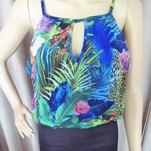 2B BeBe NWT tropical print clubwear dress S